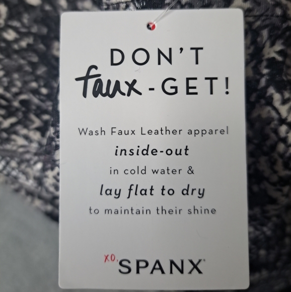 NWT Spanx Faux Leather Grey Snake Shine Leggings Contoured Waistband Sz Large - Picture 13 of 16